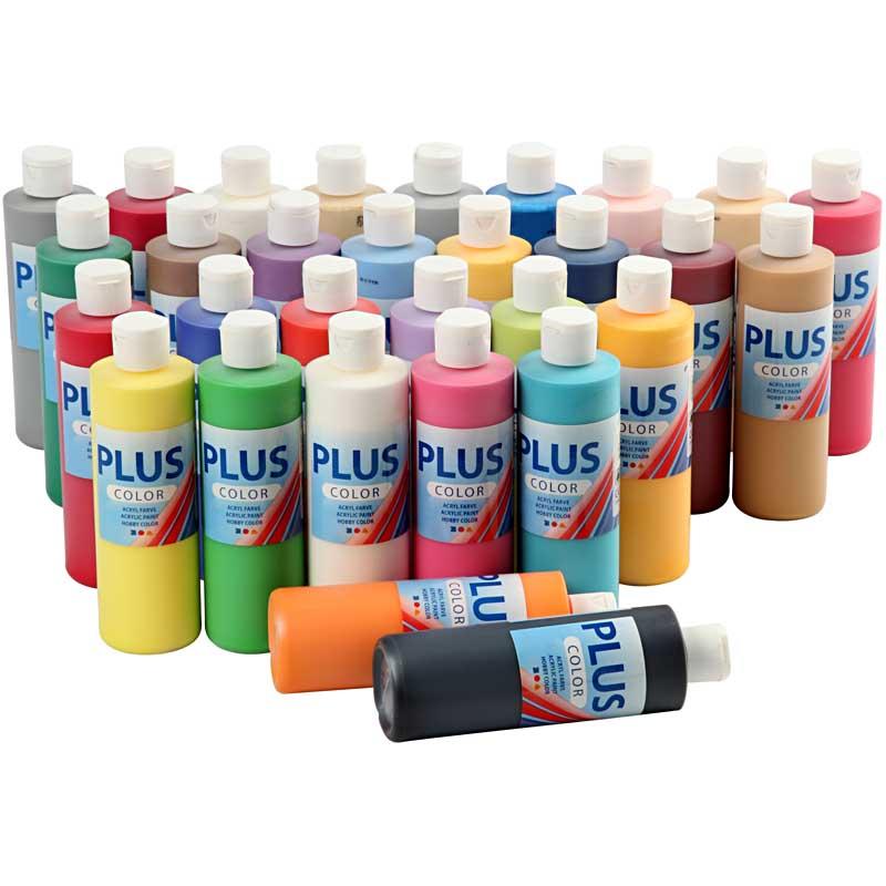 Plus Color Craft Paint, assorted colours, 30x250 ml/ 1 pack [HOB-39497]