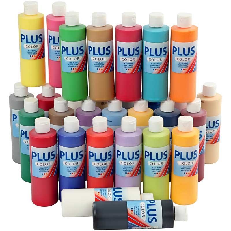 Plus Color Craft Paint, assorted colours, 30x250 ml/ 1 pack [HOB-39497]