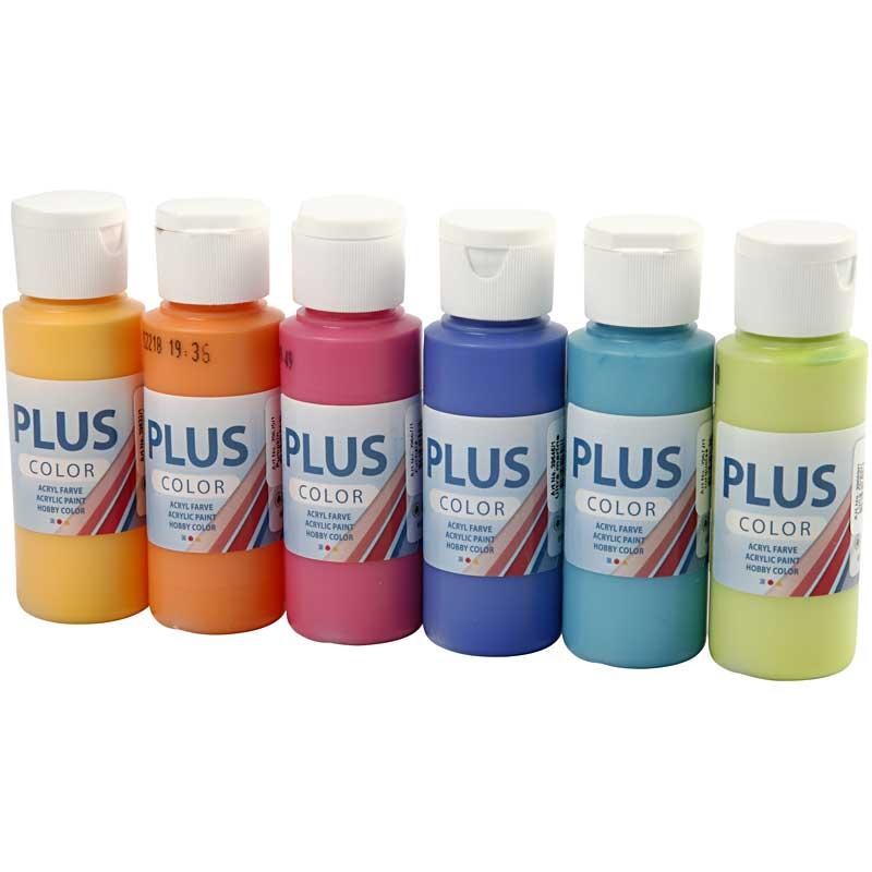 Plus Color Craft Paint, colorful, 6x60 ml/ 1 pack [HOB-39695]