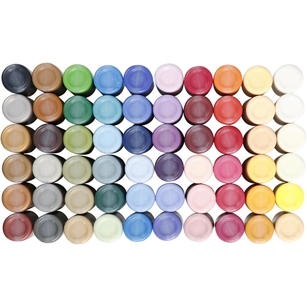 Plus Color Craft Paint, assorted colours, 60x60 ml/ 1 pack [HOB-39697]