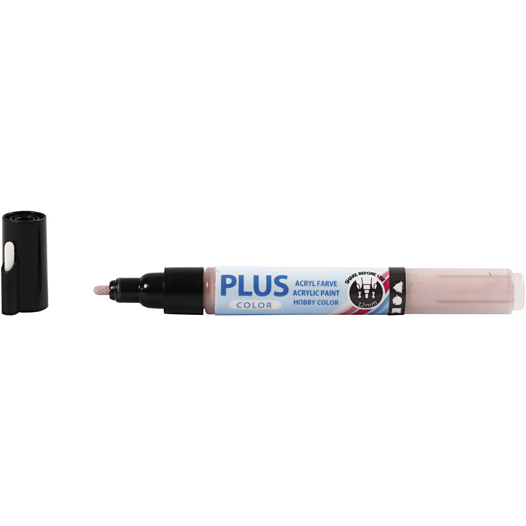Plus Color Marker, L: 14,5 cm, line 1-2 mm, dusty rose, 5,5 ml, 1 pc [HOB-39820]