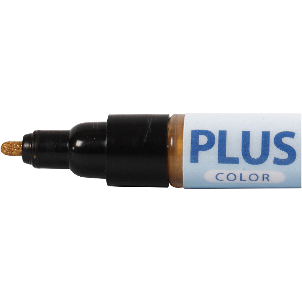Plus Color Marker, L: 14,5 cm, line 1-2 mm, gold, 5,5 ml, 1 pc [HOB-39852]