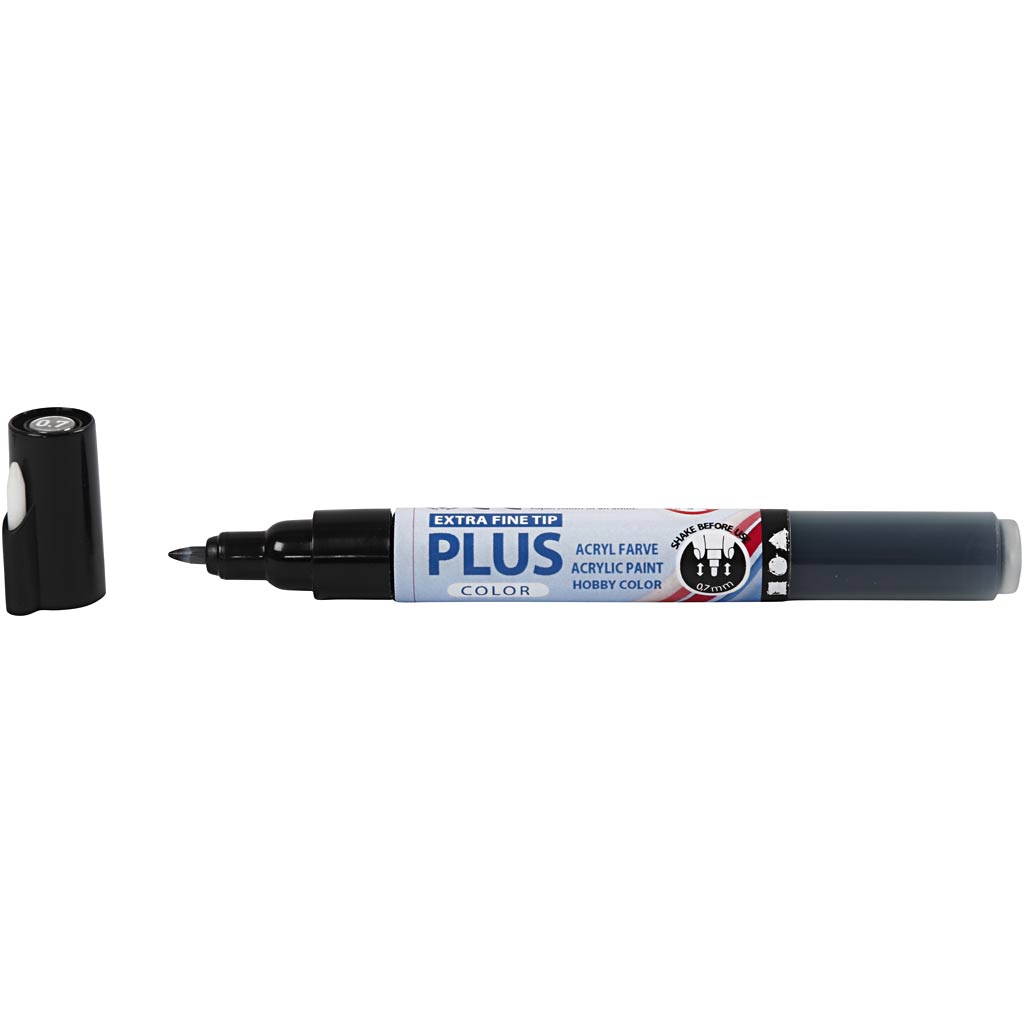 Plus Color Marker, L: 14,5 cm, line 0,7 mm, black, 5,5 ml, 1 pc [HOB-39942]