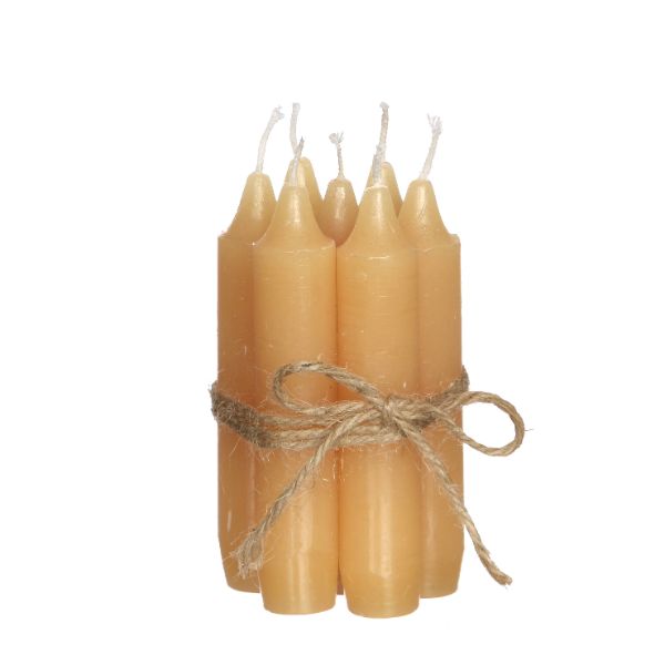 Candle tapered Honey  11cm tall (set of 7 pcs)