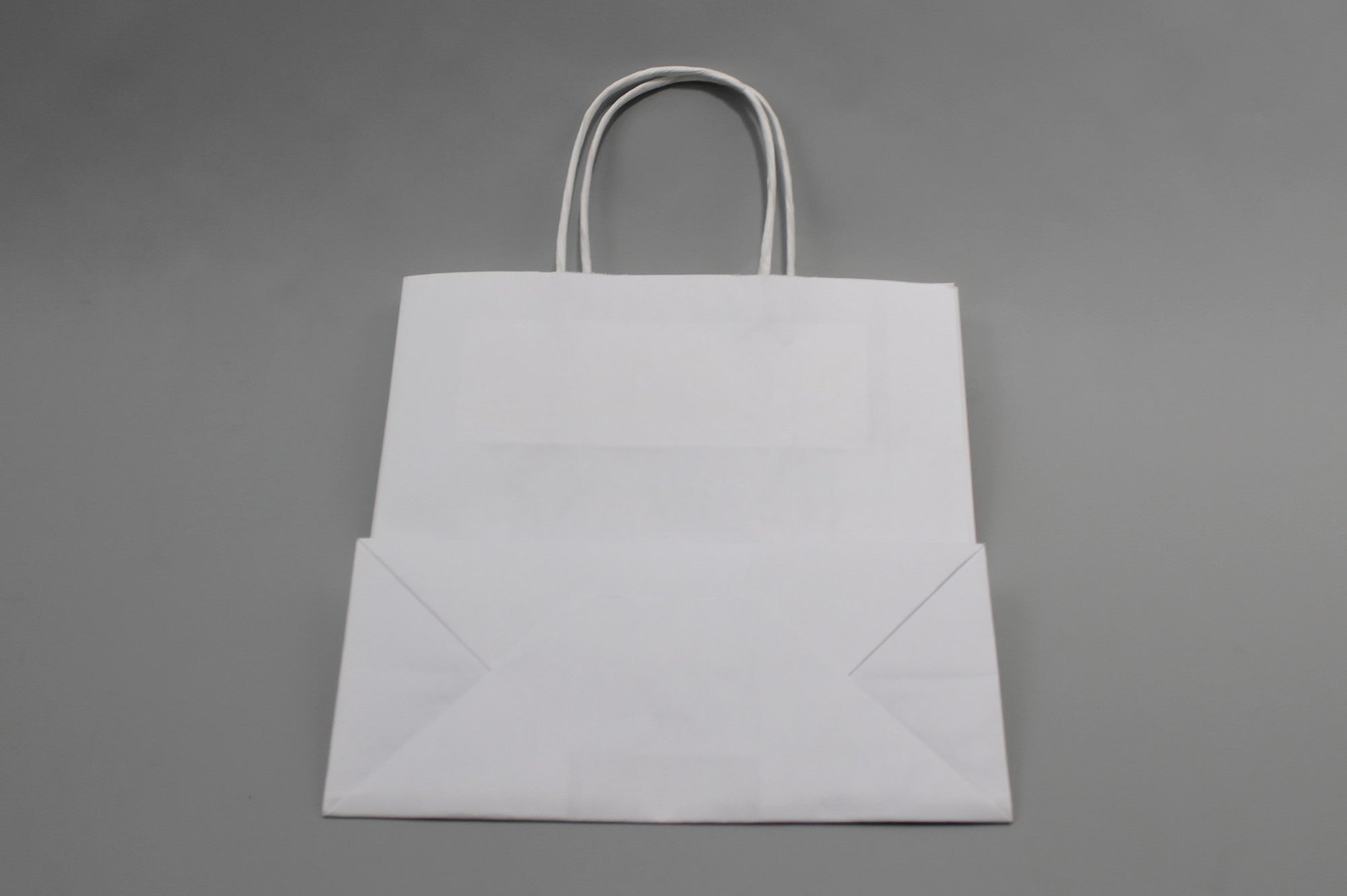 Paper Carrier Bags White 14x8x21cm Kraft 90 g/gm with twisted handles (50 pieces) [PAMW1421]
