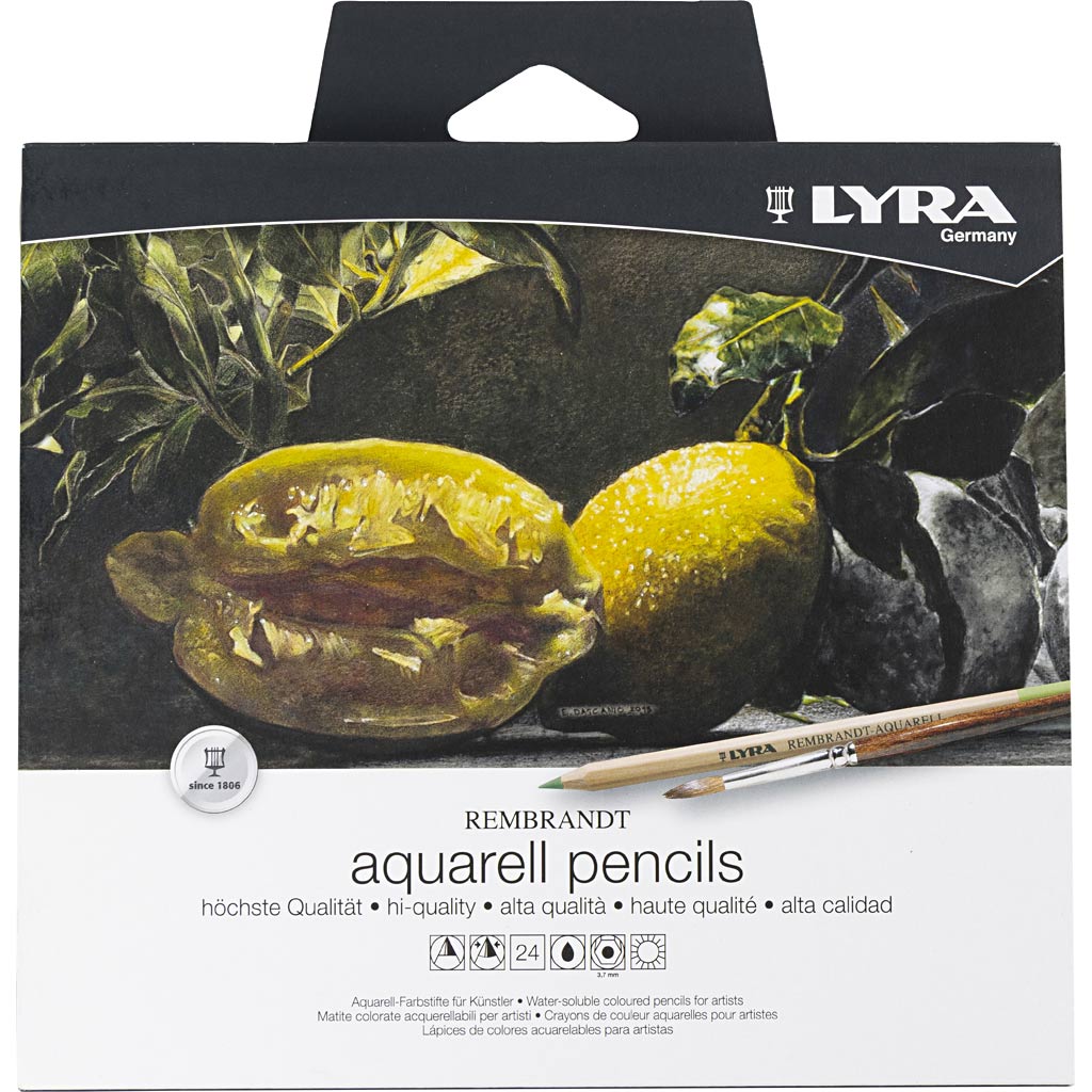 Lyra Rembrandt watercolour pencils, assorted colours, 24 pc/ 1 pack [HOB-403024]