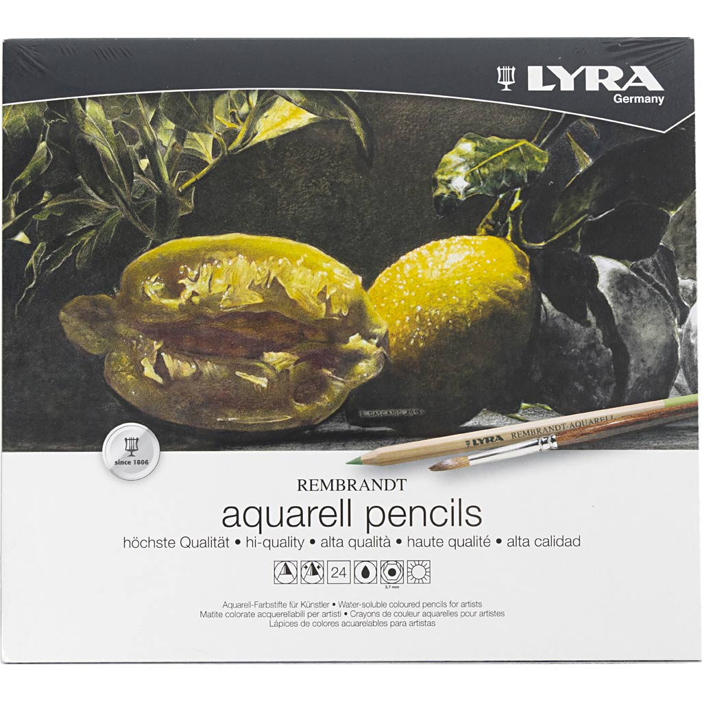 Lyra Rembrandt watercolour pencils, assorted colours, 24 pc/ 1 pack [HOB-403024]