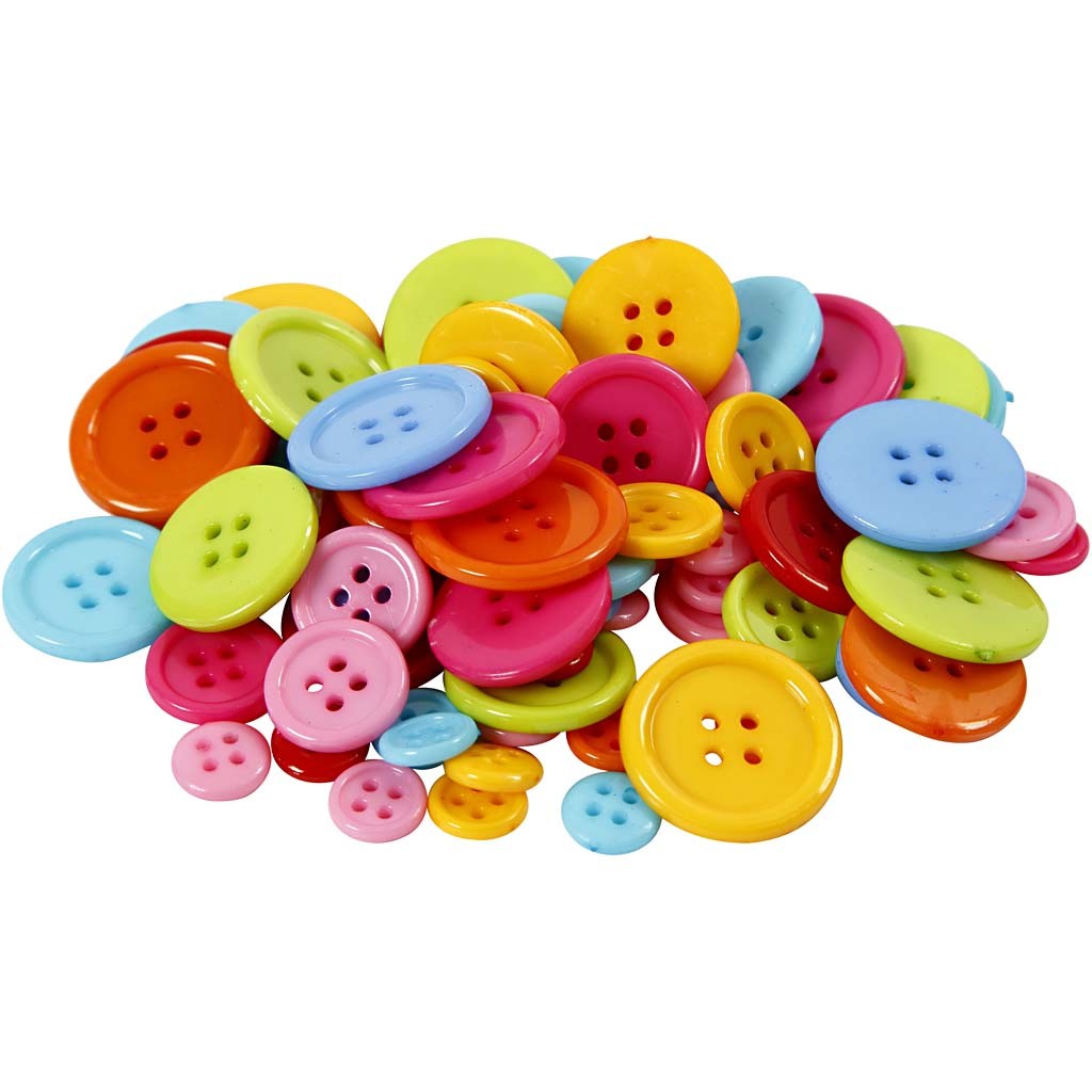 Button Mix, dia. 10+15+20+22 mm, 500 g/ 1 pack [HOB-40414]