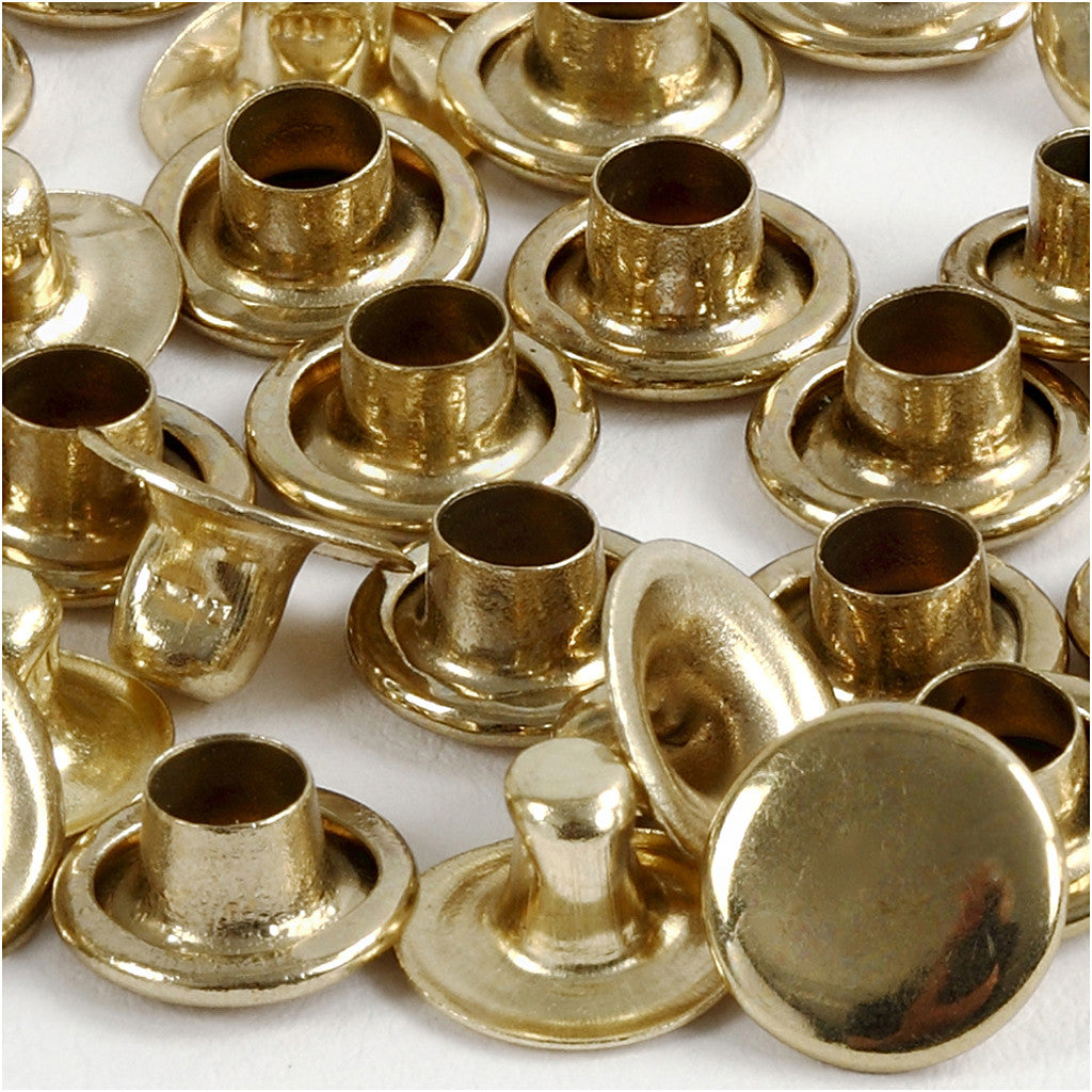 Rivets, dia. 7 mm, brass, 50 pc/ 1 pack [HOB-406150]