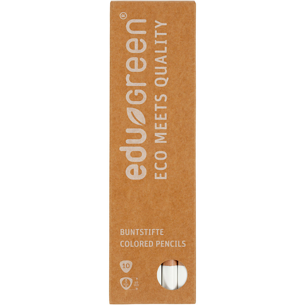 Edugreen Jumbo Coloured Pencils, lead 5 mm, white, 10 pc/ 1 pack [HOB-408201]