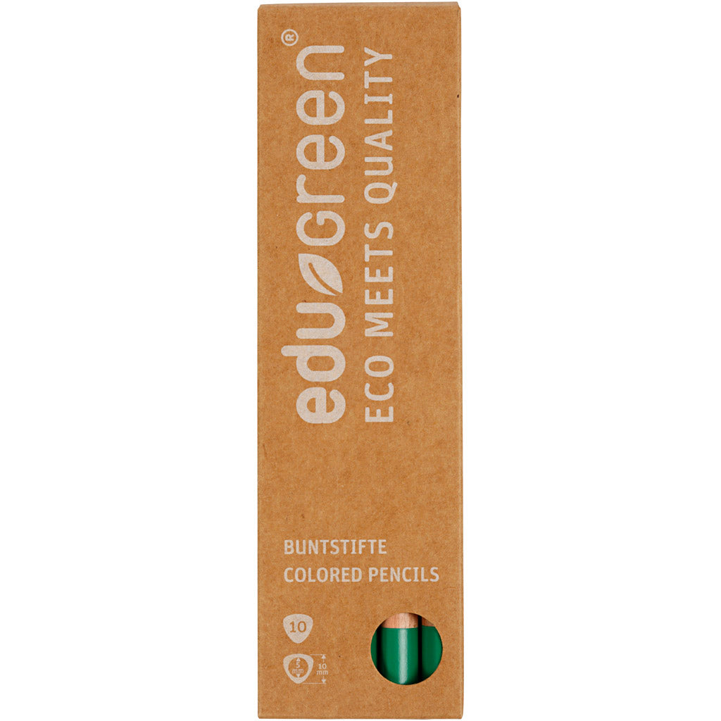 Edugreen Jumbo Coloured Pencils, lead 5 mm, green, 10 pc/ 1 pack [HOB-408264]
