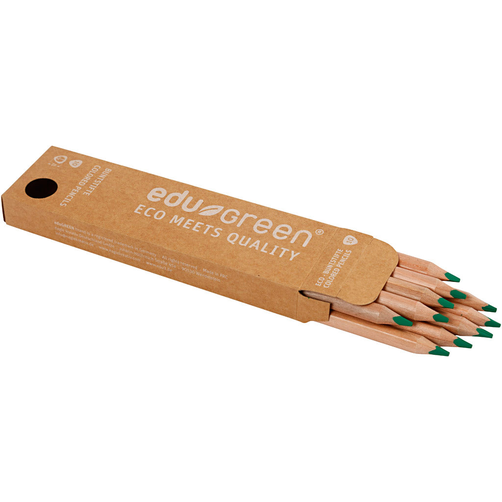 Edugreen Jumbo Coloured Pencils, lead 5 mm, green, 10 pc/ 1 pack [HOB-408264]