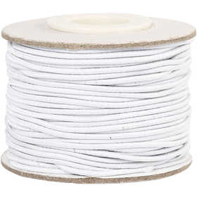 Elastic Cord, thickness 1 mm, white, 25 m/ 1 roll [HOB-41030]