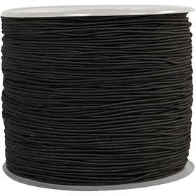 Elastic Cord, thickness 1 mm, black, 250 m/ 1 roll [HOB-41035]