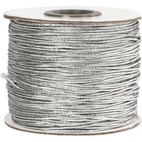 Elastic Beading Cord, thickness 1 mm, silver, 100 m/ 1 roll [HOB-41049]