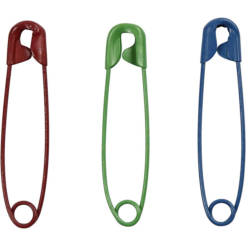 Safety Pins, L: 34 mm, thickness 0,8-1,00 mm, 10x100 pc/ 1 pack [HOB-41100]