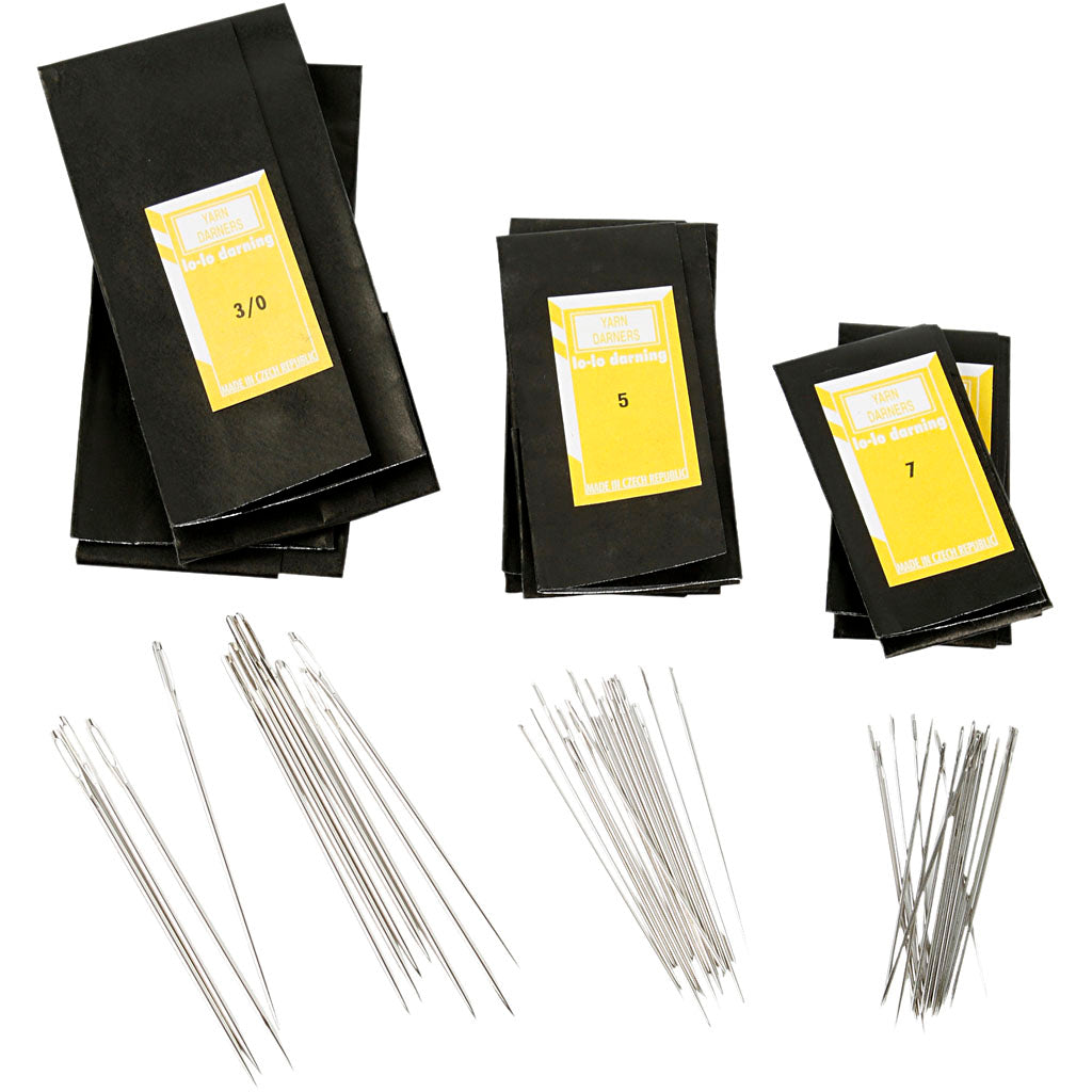 Darning Needles, no. 3/0+5+7, L: 48-65 mm, 150 pc