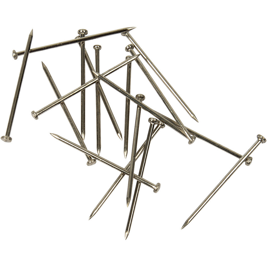 Straight Pins, L: 16 mm, thickness 0,65 mm, ca. 500 pc, silver, 35 g/ 1 pack [HOB-41123]