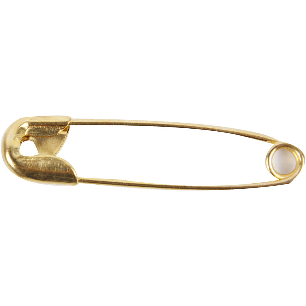 Safety Pins, L: 22 mm, thickness 0,6 mm, gold, 500 pc/ 1 pack [HOB-41133]