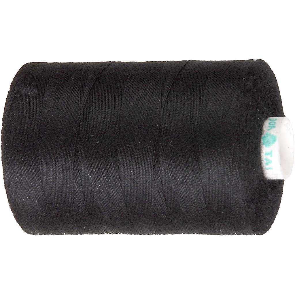 Sewing Thread, black, 1000 m/ 1 roll [HOB-41217]