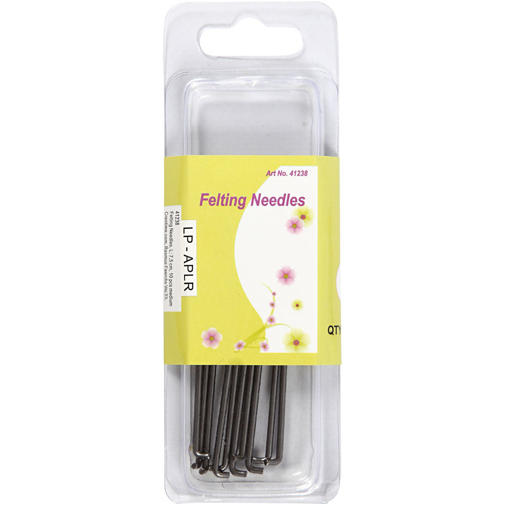 Felting Needle, L: 7,5 cm, medium, 10 pc/ 1 pack [HOB-41238]