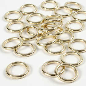 Plastic Ring, size 15 mm, thickness 2 mm, gold, 25 pc/ 1 pack [HOB-41259]