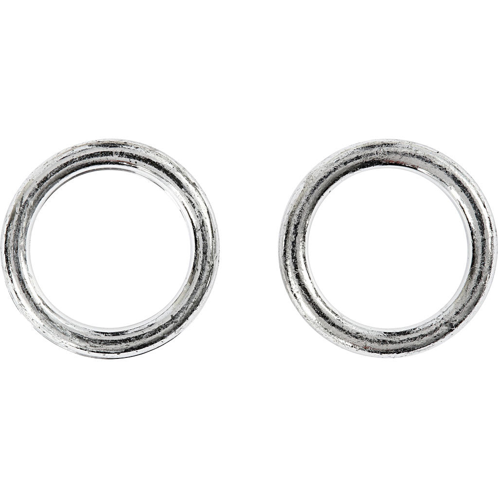 Plastic Ring, size 15 mm, thickness 2 mm, silver, 25 pc/ 1 pack [HOB-41260]
