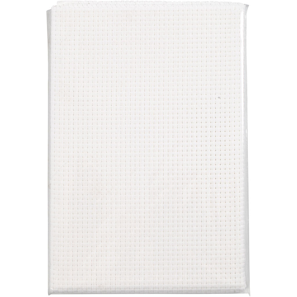 Aida Fabric, size 50x50 cm, 24 squares per 10 cm , white, 1 pc [HOB-412612]