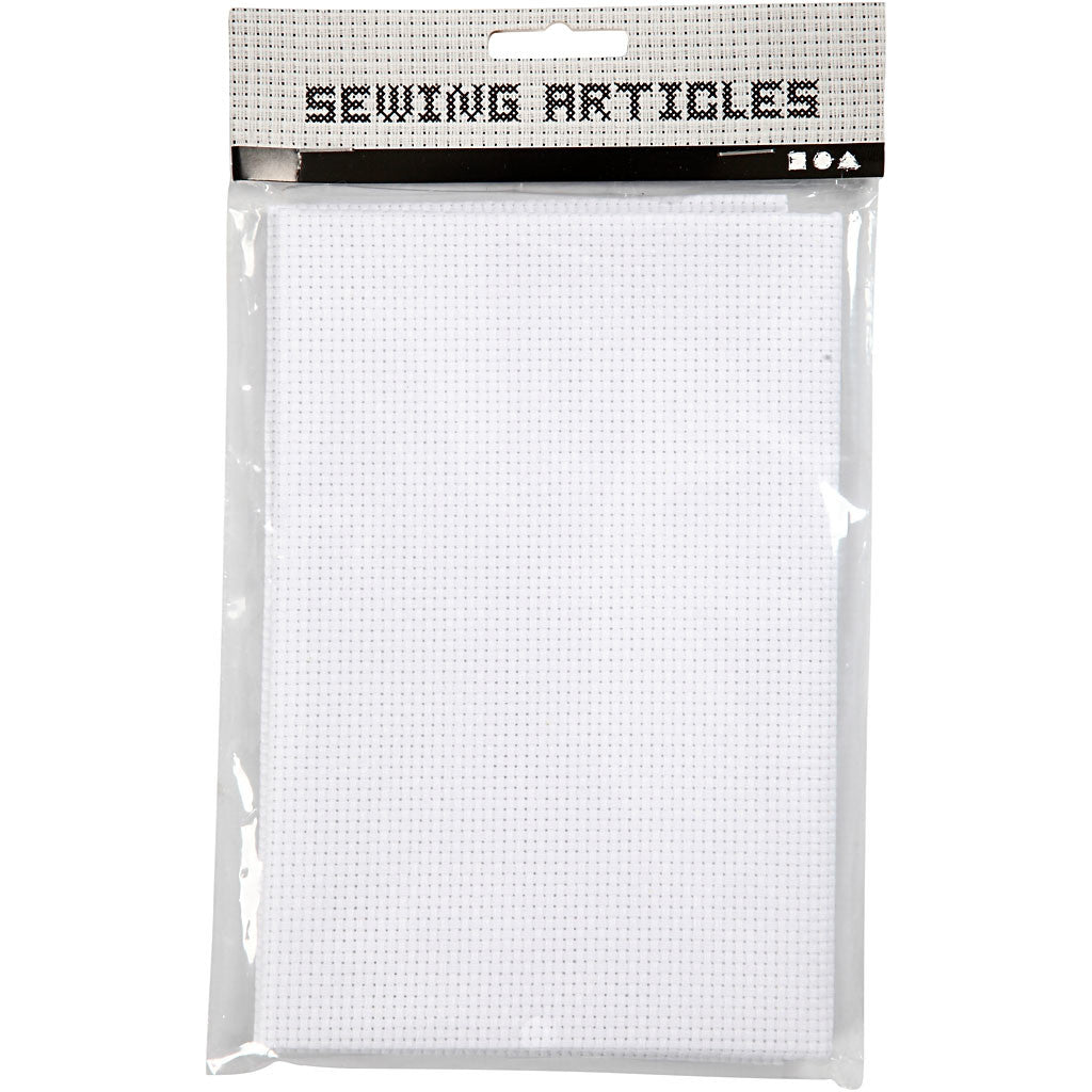 Aida Fabric, size 50x50 cm, 43 squares per 10cm , white, 1 pc [HOB-412652]