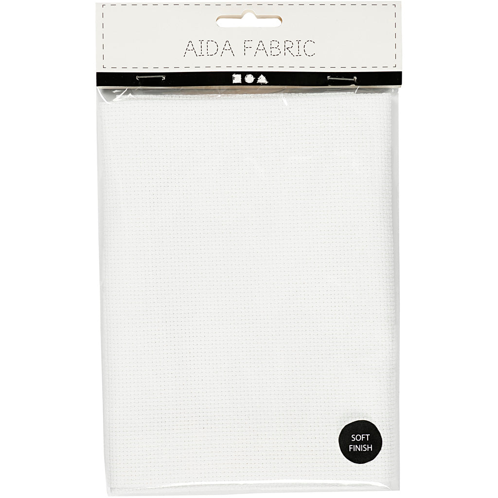 Aida Fabric, size 50x50 cm, 70 squares per 10cm , white, 1 pc [HOB-412654]