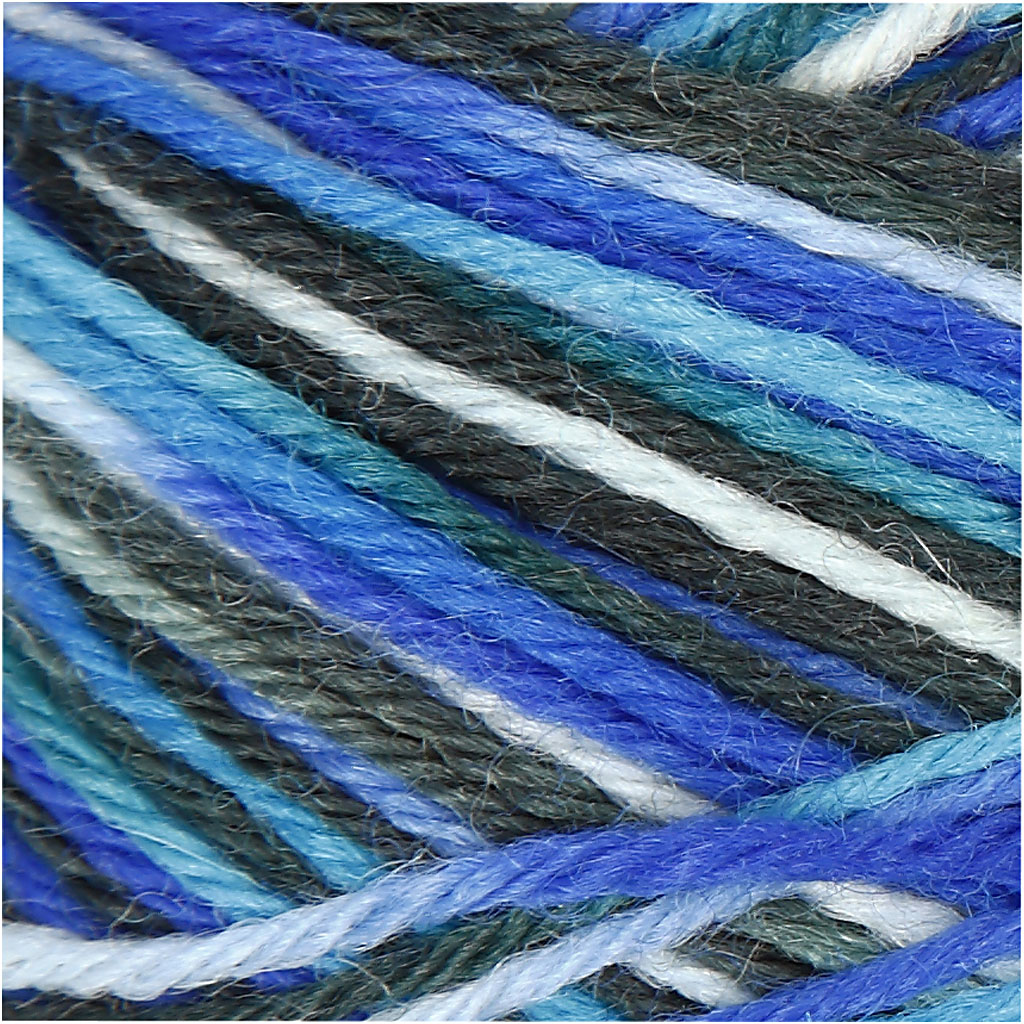 Sock Yarn, L: 200 M, blue/turkis harmony, 50 g/ 1 ball [HOB-41322]