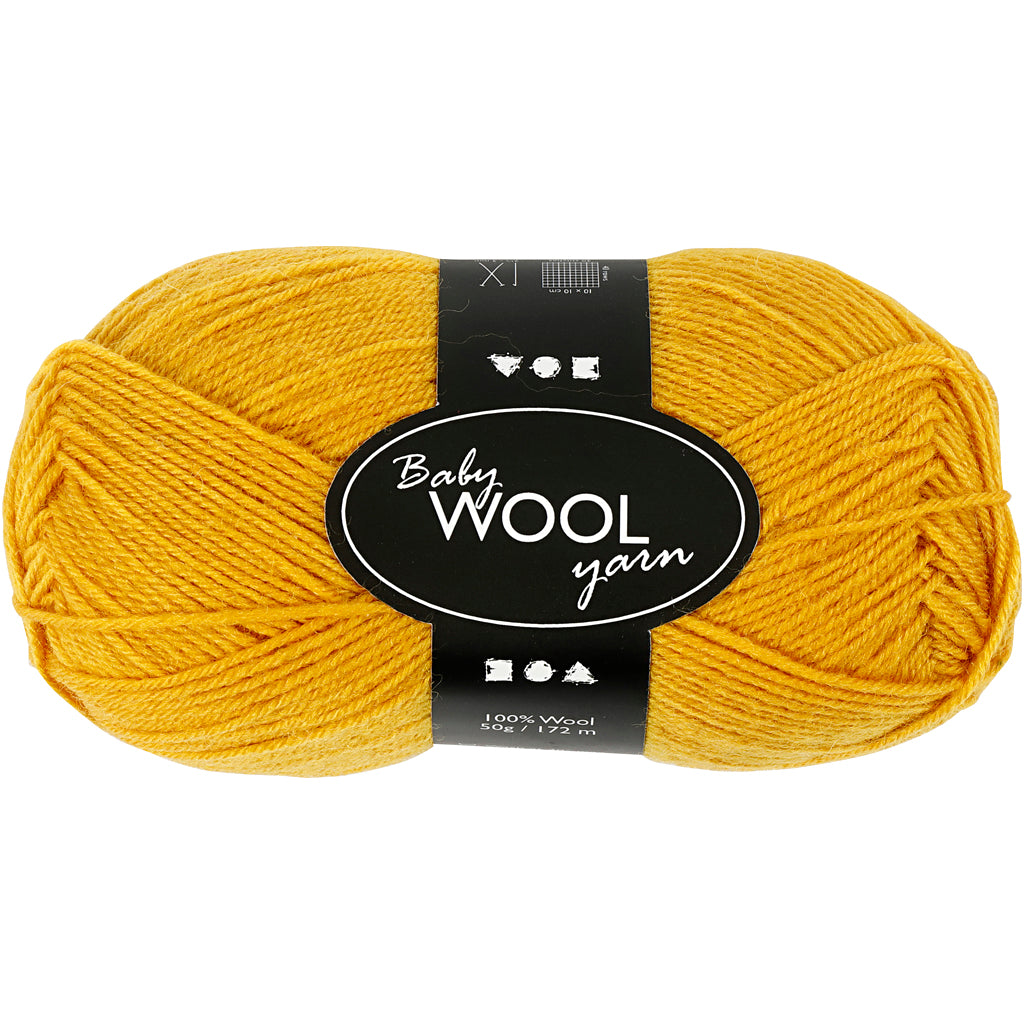 Baby Yarn, L: 172 M, dark yellow, 50 g/ 1 ball