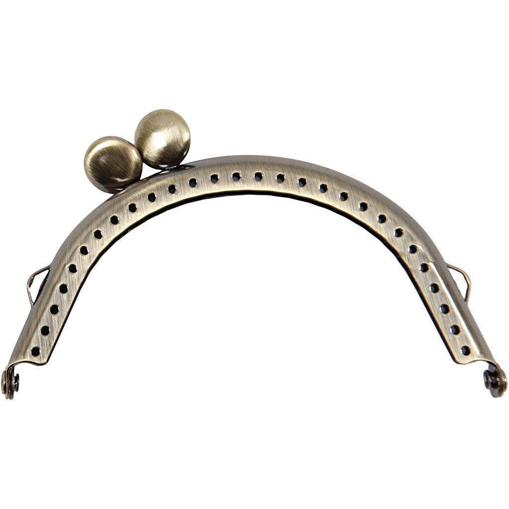 Purse Clasp Kit, size 8 cm, brushed brass, 1 pc [HOB-41355]