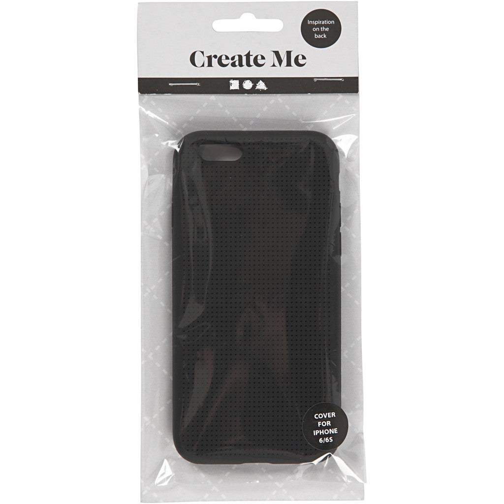 Mobile Phone Cover To Embroider, no. 6/6S, size 6,8x13,8 cm, thickness 8 mm, black, 1 pc [HOB-41396]