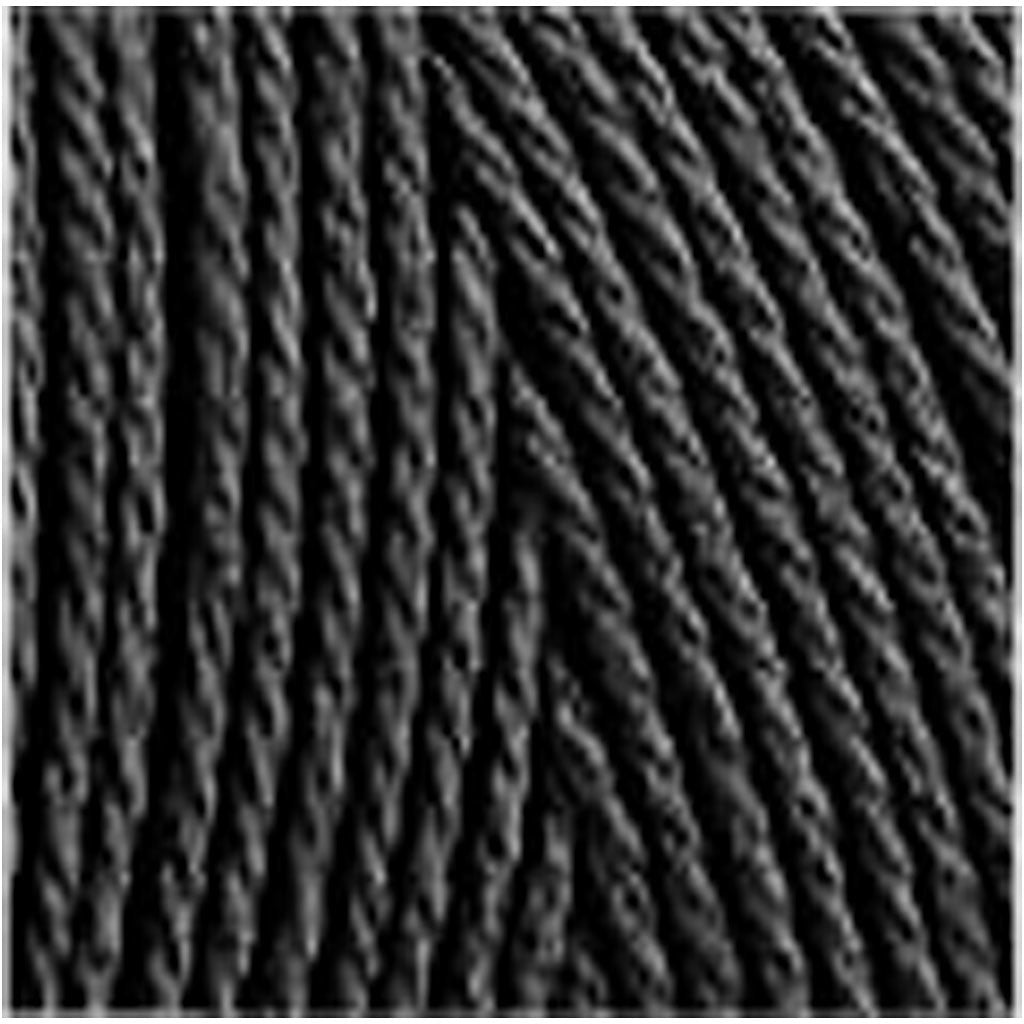 Macramé cord, L: 315 M, thickness 1 mm, Thin quality 12/12, black, 220 g/ 1 ball [HOB-41520]