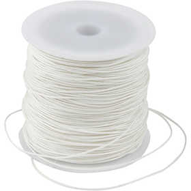 Polyester Cord, thickness 0,8 mm, white, 50 m/ 1 roll [HOB-41571]