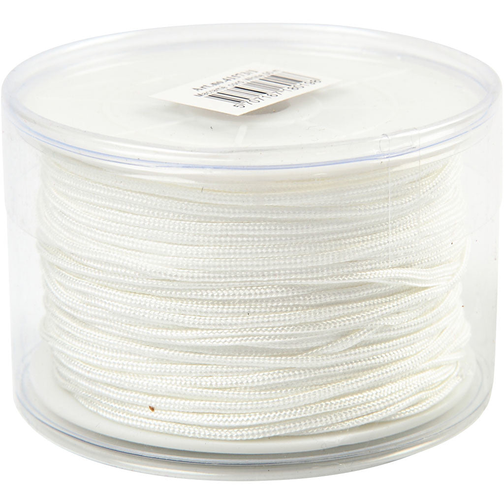 Polyester Cord, thickness 1,8 mm, white, 50 m/ 1 roll [HOB-41573]