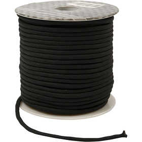 Polyester Cord, thickness 4 mm, black, 40 m/ 1 roll [HOB-41579]