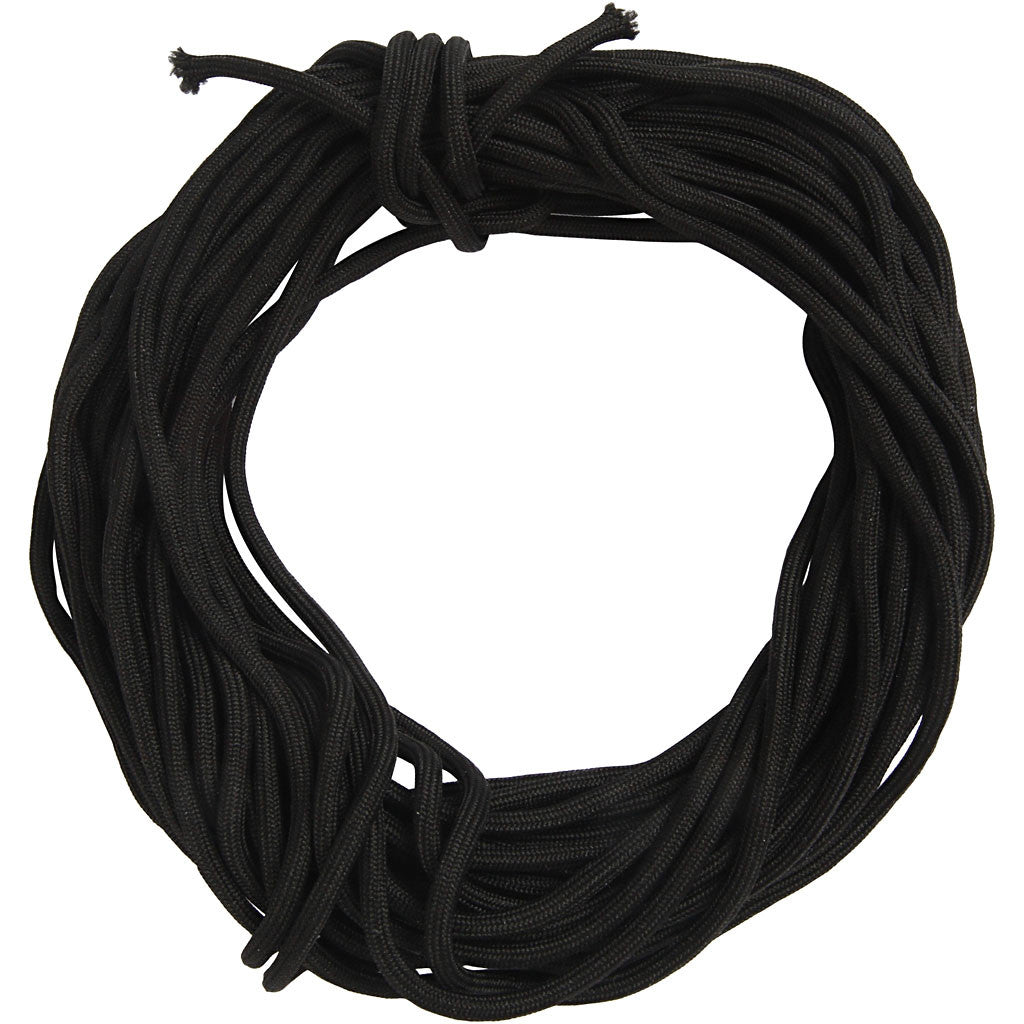 Polyester Cord, thickness 4 mm, black, 40 m/ 1 roll [HOB-41579]