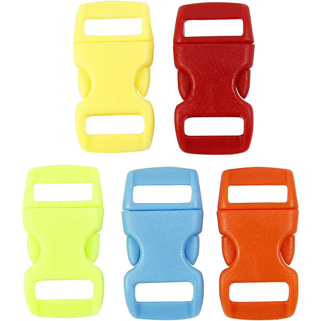 Click Clasp, L: 29 mm, W: 15 mm, hole size 3x11 mm, assorted colours, 100 pc/ 1 pack [HOB-41621]