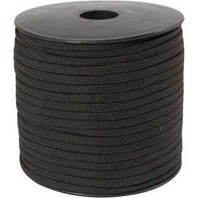 Polyester Cord, W: 5 mm, black, 50 m/ 1 roll [HOB-41653]