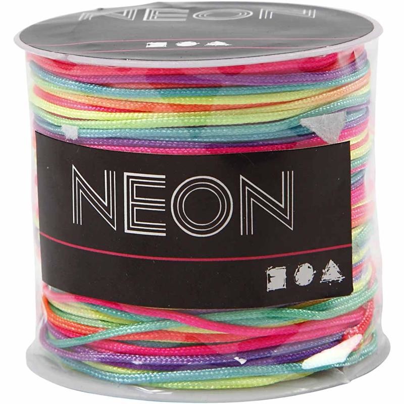 Nylon cord, thickness 1 mm, neon colours, 28 m/ 1 roll [HOB-41723]