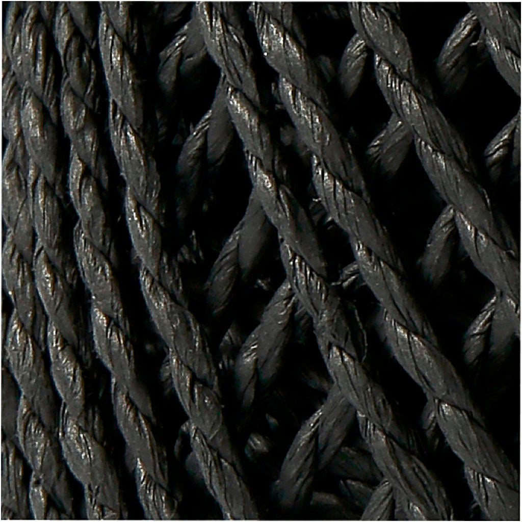 Paper Yarn, thickness 2,5-3 mm, black, 150 g, 40 m/ 1 ball [HOB-41725]