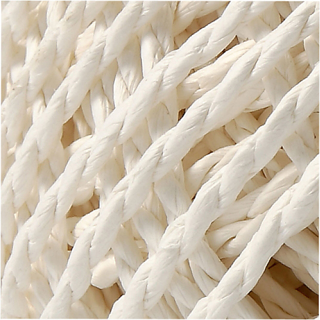 Paper Yarn, thickness 2,5-3 mm, white, 150 g, 40 m/ 1 ball [HOB-41726]