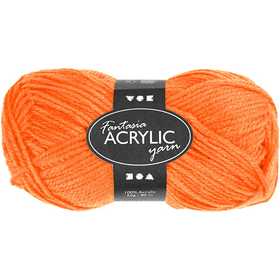 Fantasia Acrylic Yarn, L: 80 M, neon orange, 50 g/ 1 ball [HOB-421709]