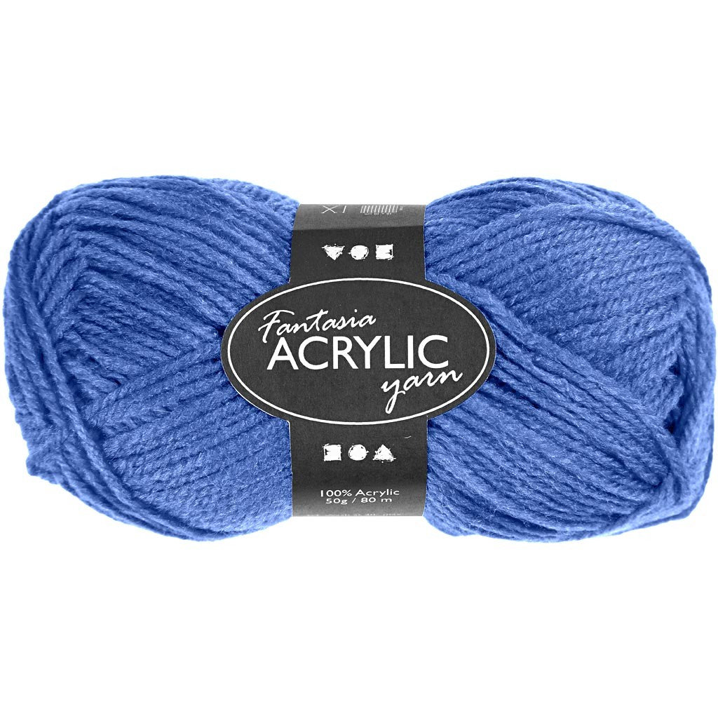 Fantasia Acrylic Yarn, L: 80 M, blue, 50 g/ 1 ball [HOB-421760]