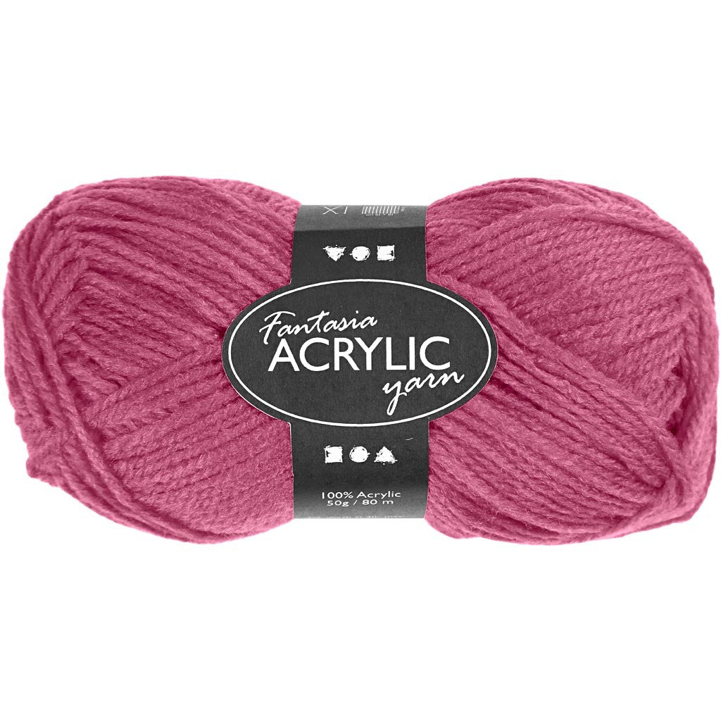Fantasia Acrylic Yarn, L: 80 M, rose, 50 g/ 1 ball [HOB-421770]