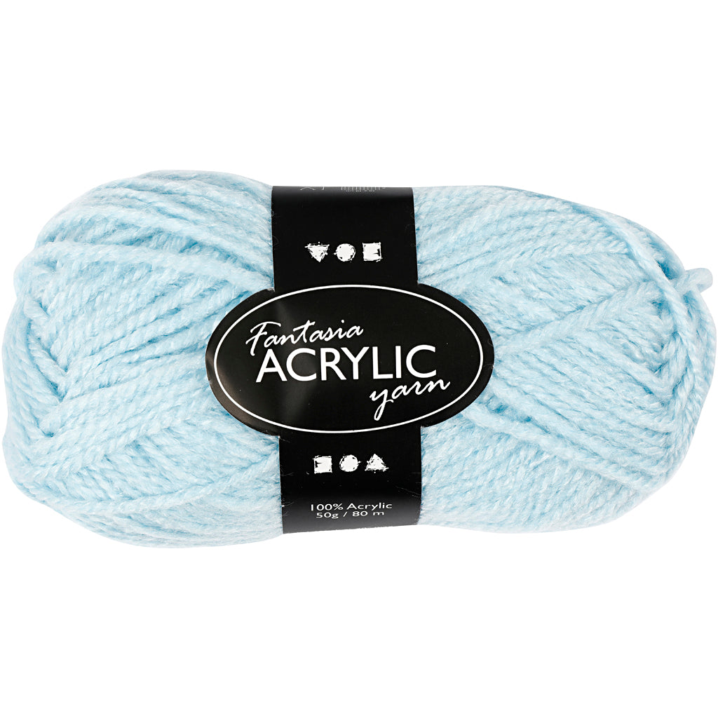 Fantasia Acrylic Yarn, L: 80 M, light blue, 50 g/ 1 ball