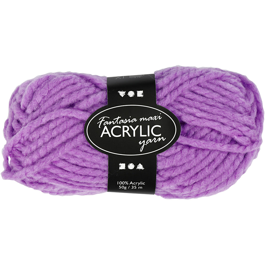 Fantasia Acrylic Yarn, L: 35 M, Maxi, purple, 50 g/ 1 ball