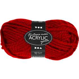 Fantasia Acrylic Yarn, L: 35 M, Maxi, red, 50 g/ 1 ball [HOB-421866]